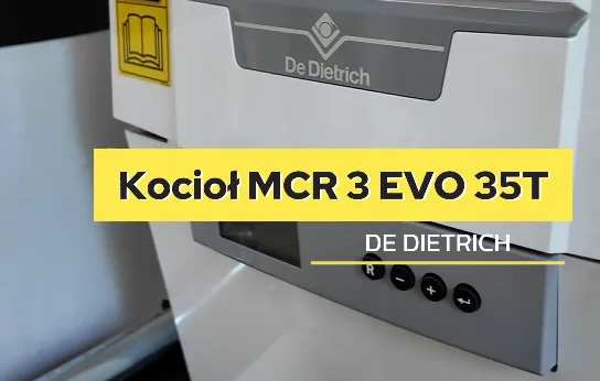 Kocioł gazowy kondensacyjny De Dietrich zamontowany na ścianie kotłowni