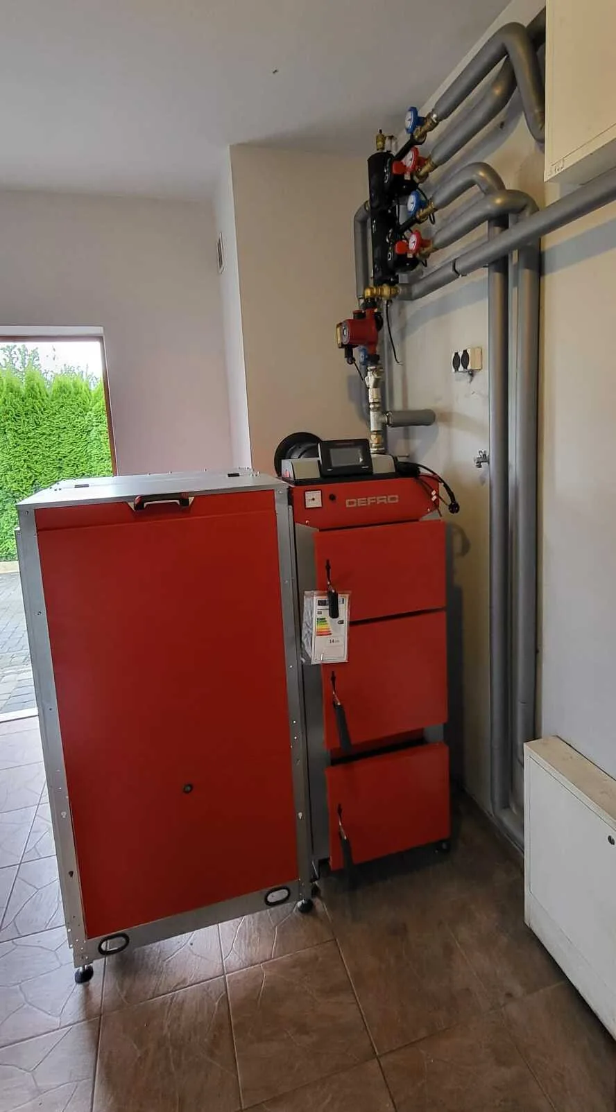 Kotłownia z kotłem Defro Komfort Ekopell 12 kW