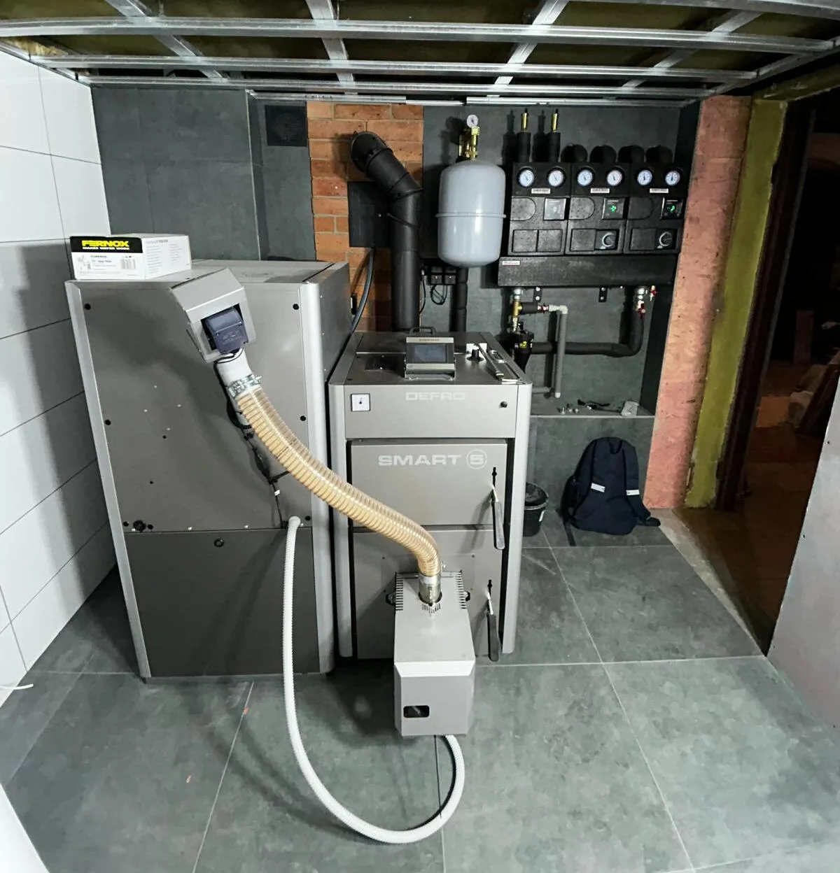 Kotłownia z kotłem Defro Smart Ekopell 16 kW